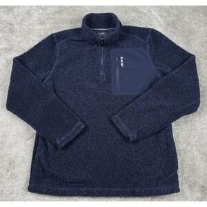 Hi-Tec Sweater Mens Medium Blue Thermo Fleece 1/4‎ Zip Pullover Pocket Gorpcore